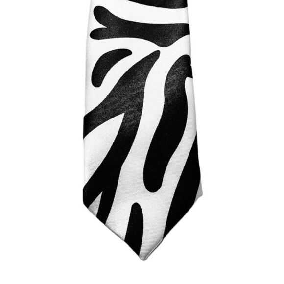 silk Zebra Print Skinny Tie - Picture 4 of 5